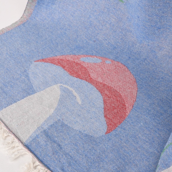 The Mushroom Travel Towel Blanket Reversible 100% Organic Cotton - Picture 8 of 13